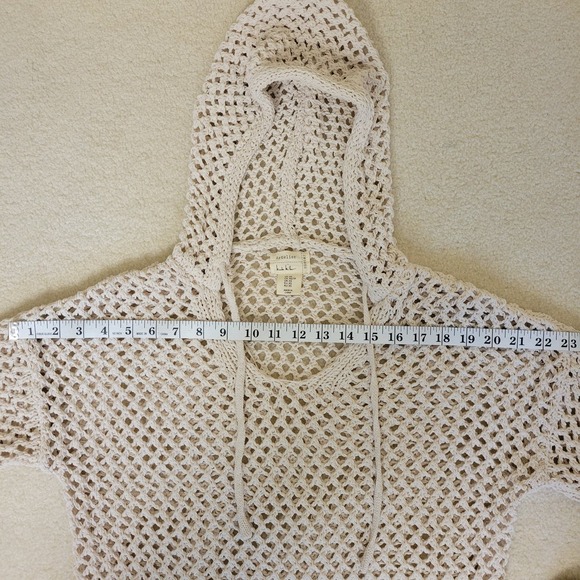 Nicole Miller Artelier Crochet Drawstring Hood Stretchy Long Sleeve Top Size XS - Picture 12 of 14